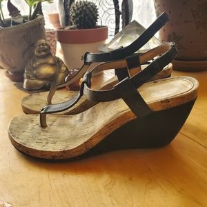Chaps Strap Wedge Sandals